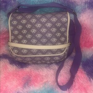 Dooney & Bourke Purple and Cream Crossbody Bag